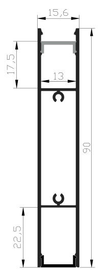Aluminum Up Down Circular LED Profile Suspended 15*90mm Multiple Shape