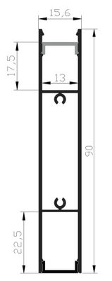 Aluminum Up Down Circular LED Profile Suspended 15*90mm Multiple Shape